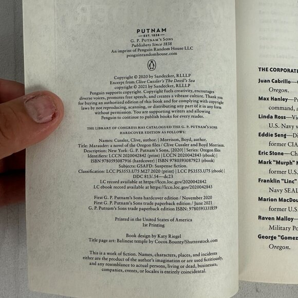 Clive Cusslers Marauder Oregon Files Paperback By Boyd Morrison 2021 Thriller - Picture 3 of 3